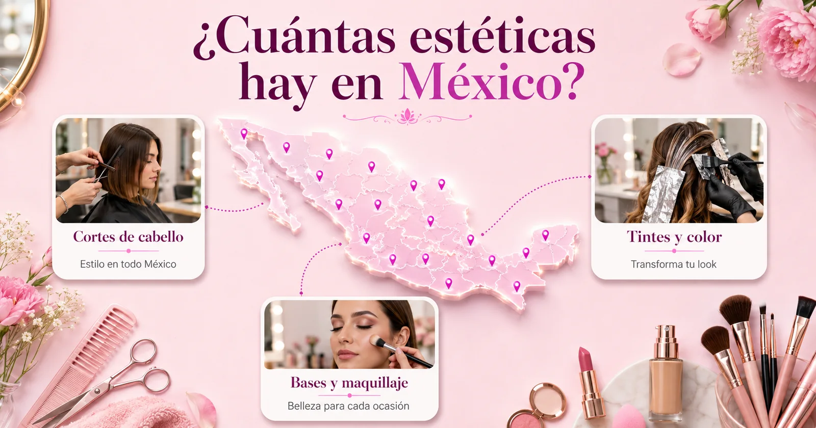 Mapa de México para el artículo Cuántas estéticas hay en México en 2026 de Estéticas México